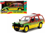 Ford Explorer Jurassic Park junto a su caja con ventana Hollywood Rides