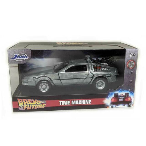 DeLorean máquina del tiempo Jada 1:32 en su caja de Volver al futuro