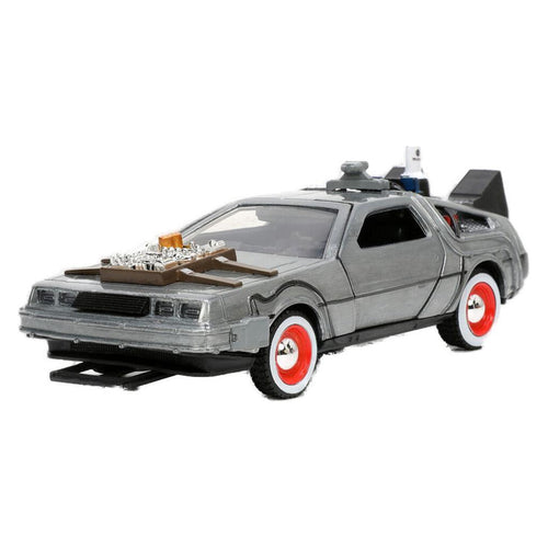 DeLorean máquina del tiempo de Volver al futuro III Jada 1:32 con llantas de cara blanca