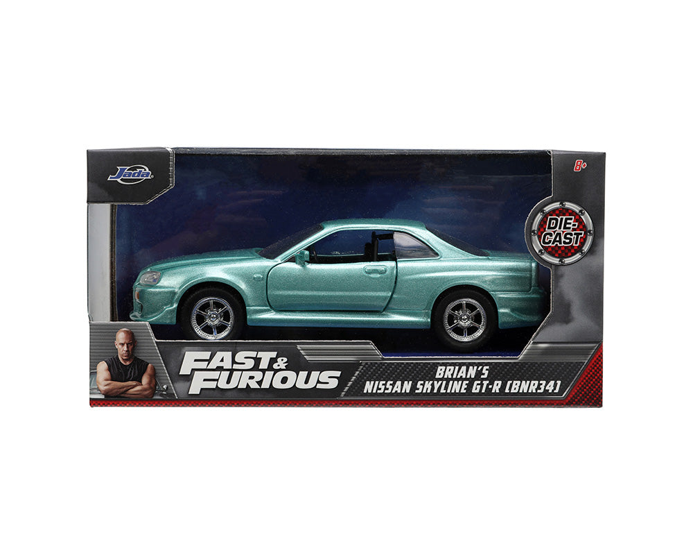 Fast & Furious Brian's Nissan Skyline GT-R R34 Escala 1:32 – Jada Toys