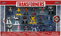 Caja Transformers Nano Metalfigs Serie 1 de Jada con 18 figuras de metal a la vista