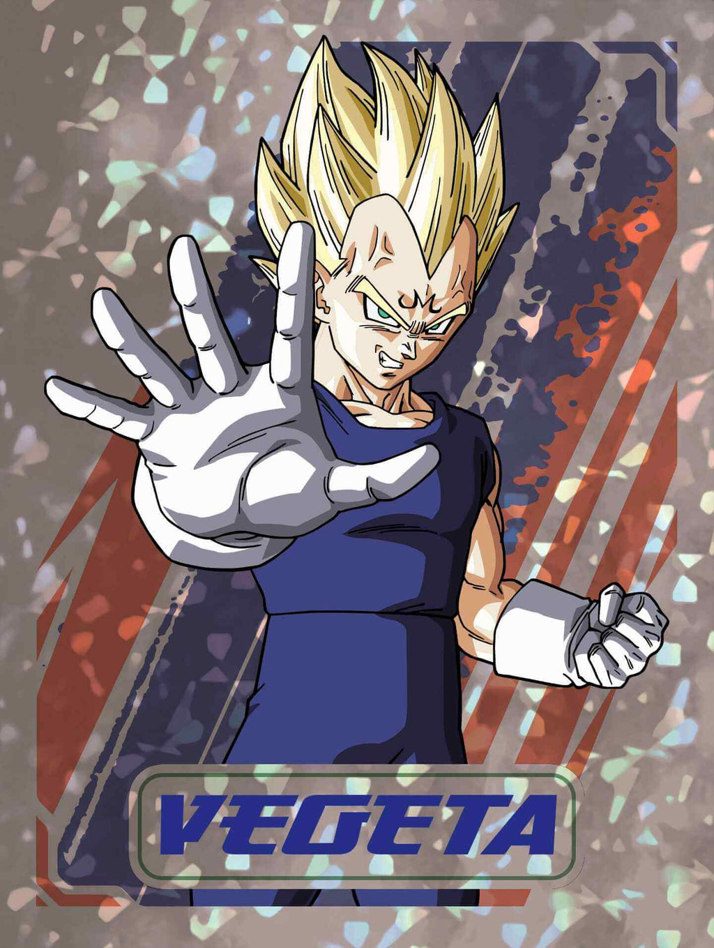 Lámina brillante de Majin Vegeta de la colección Dragon Ball Z 5