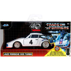 Caja Jada Transformers 40 aniversario Jazz Porsche 935 Turbo escala 1:32