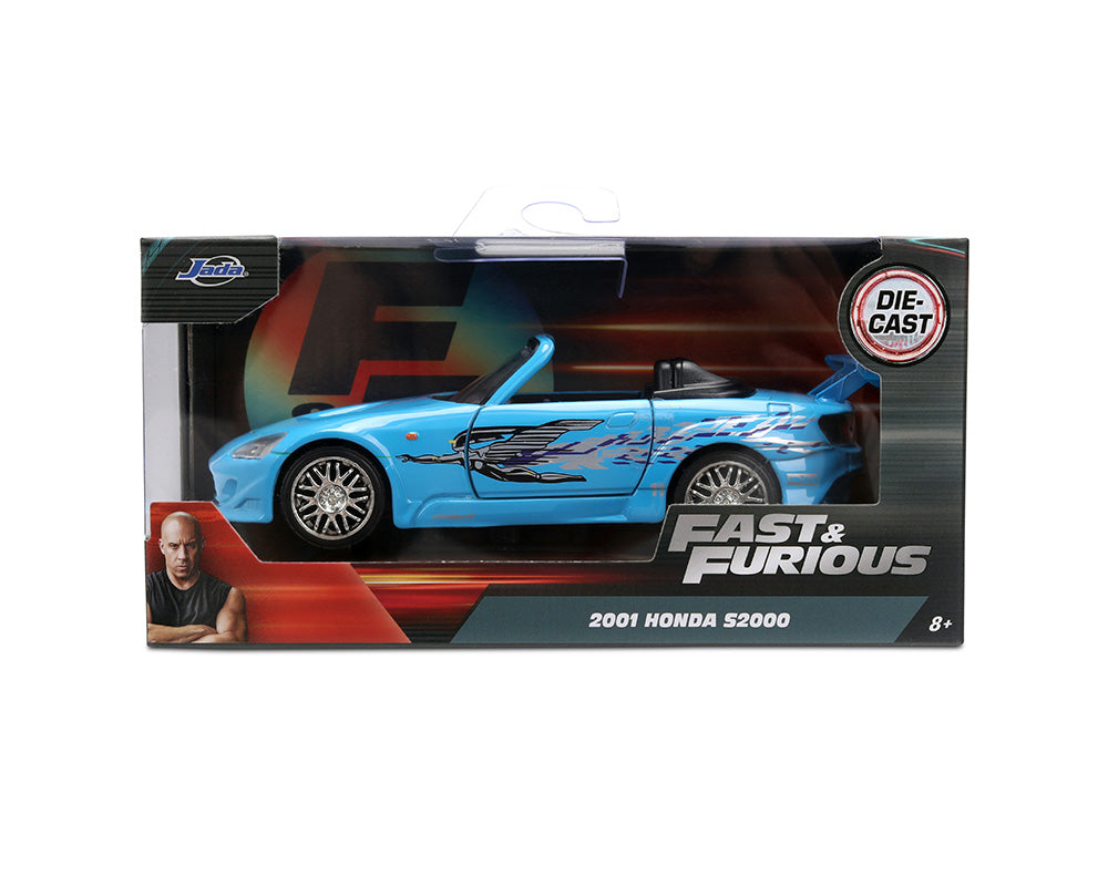 Jada Fast & Furious Honda S2000 2001 celeste 1:32 en su caja