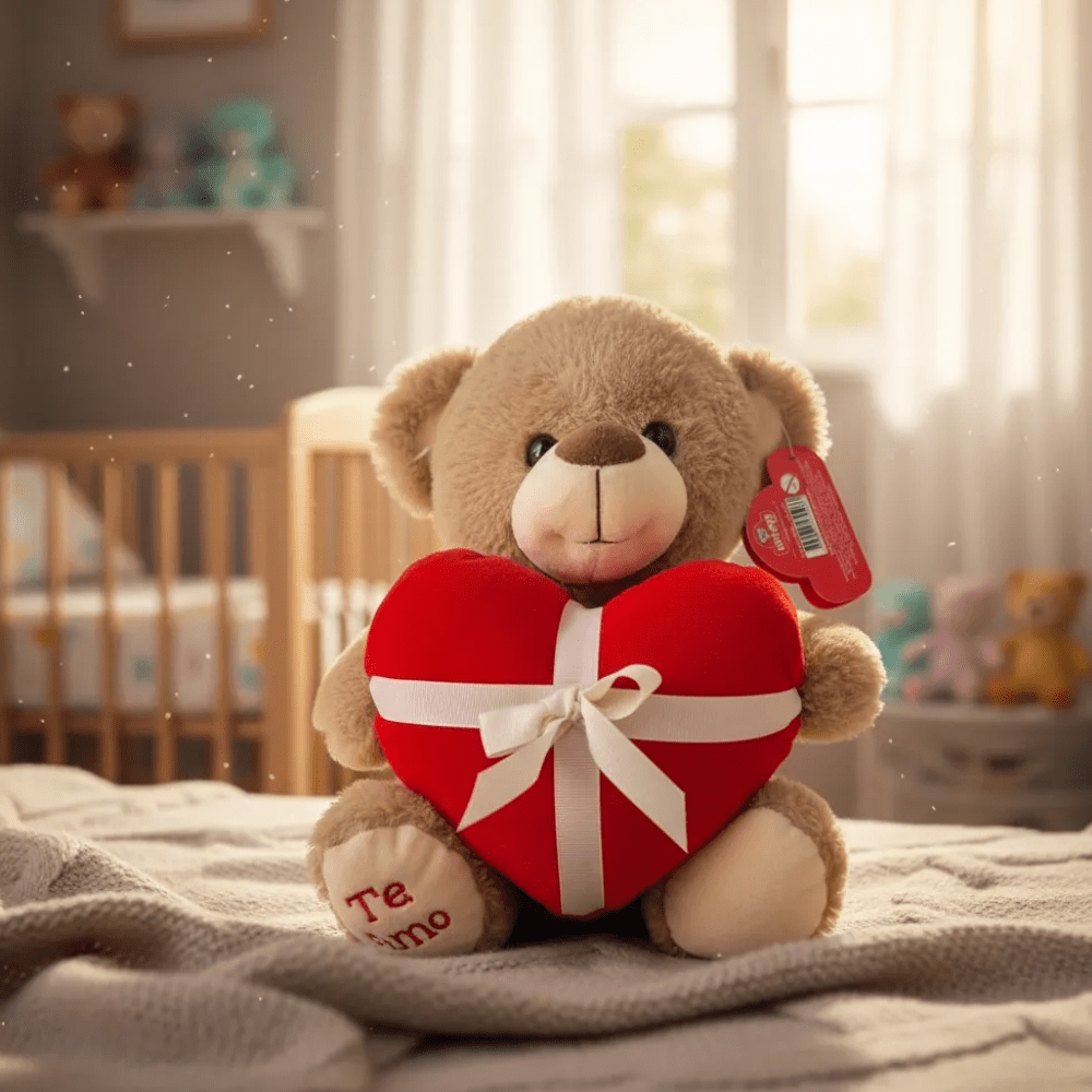 Peluche Oso con Corazón Blanco o Marrón – vista 3