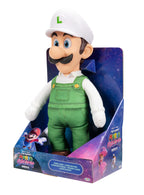 Peluche Luigi de fuego en su caja de The Super Mario Galaxy Movie