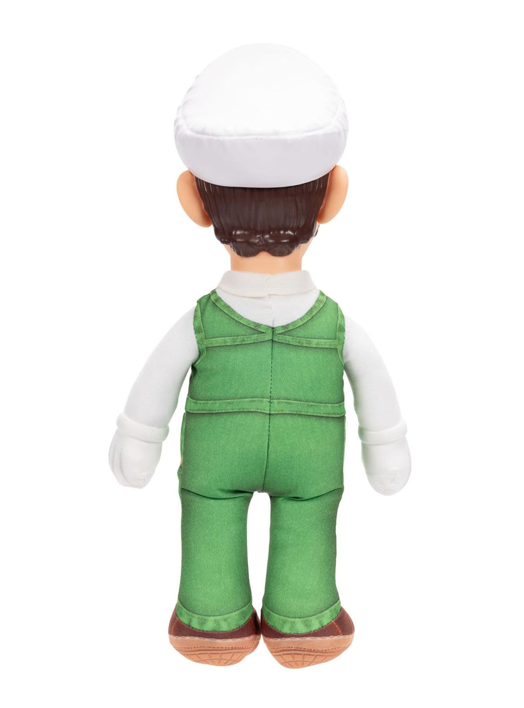 Vista trasera del peluche Luigi de fuego