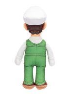 Vista trasera del peluche Luigi de fuego