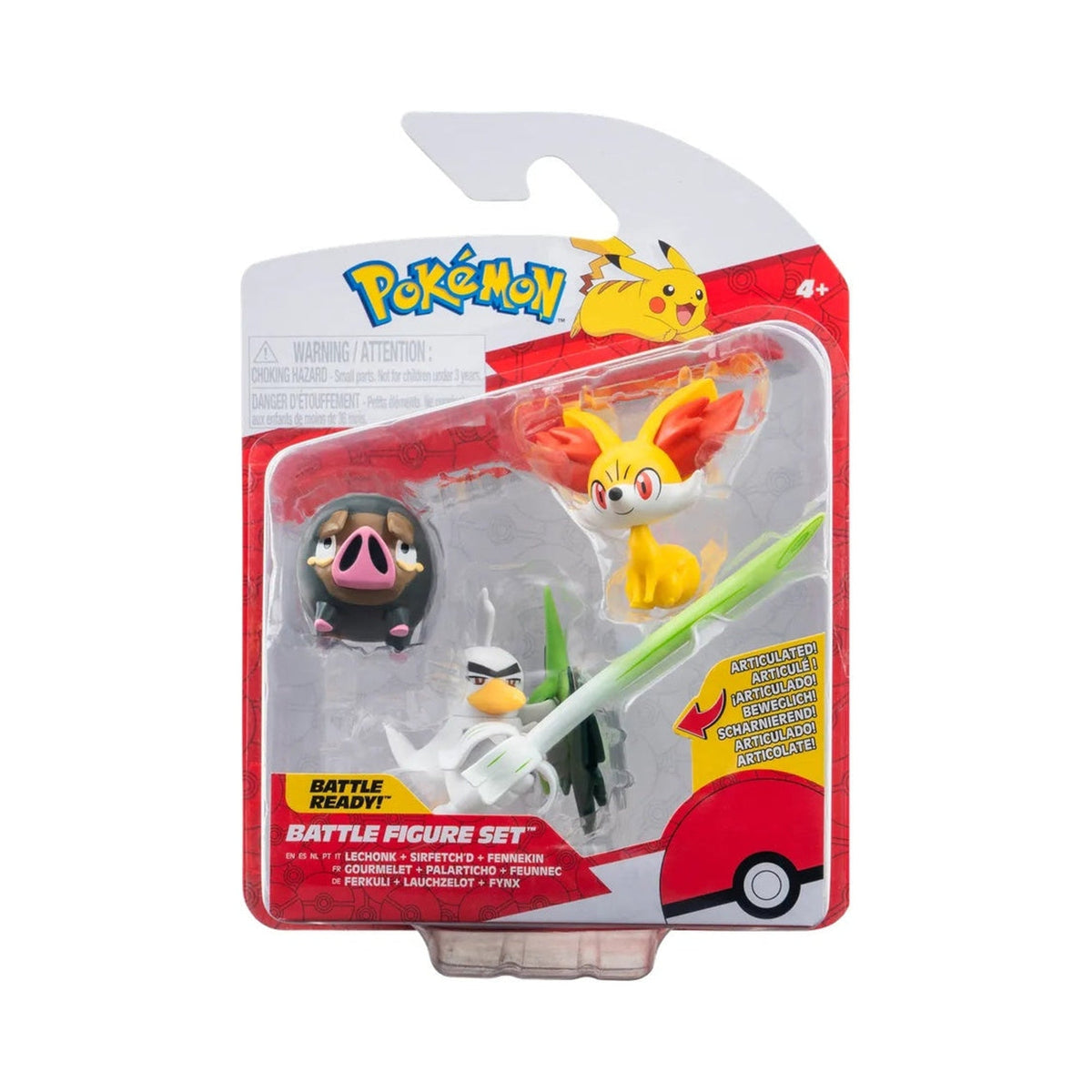 Pokémon Battle Figure Pack Fennekin, Lechonk y Sirfetch'd – empaque