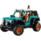 SUV Jeep Wrangler Rubicon LEGO Technic armado en verde azulado y naranjo