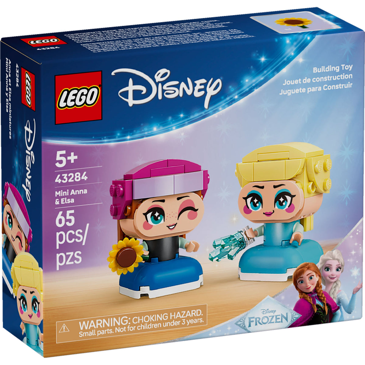Caja LEGO Disney 43284 Mini Anna y Elsa de 65 piezas
