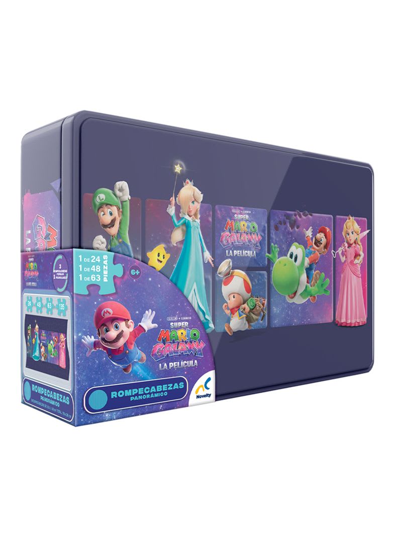 Super Mario Galaxy Puzzle Panorámico 3 en 1 en Lata – vista 2