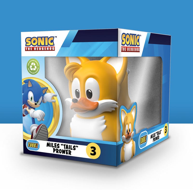 Caja Tubbz Sonic the Hedgehog con el pato Tails visto de frente