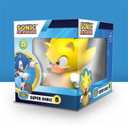 Pato Tubbz Super Sonic en su caja Boxed Edition de Sonic the Hedgehog
