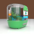 Tubbz Zombie dentro de su bañera verde con logo Minecraft y tapa transparente