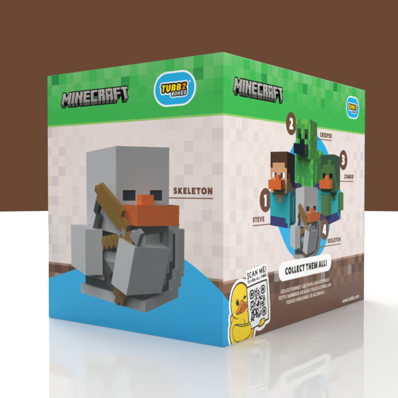 Reverso de la caja Tubbz Minecraft con la colección de personajes