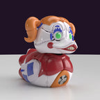 Mini Tubbz Circus Baby de perfil con traje de payaso rojo