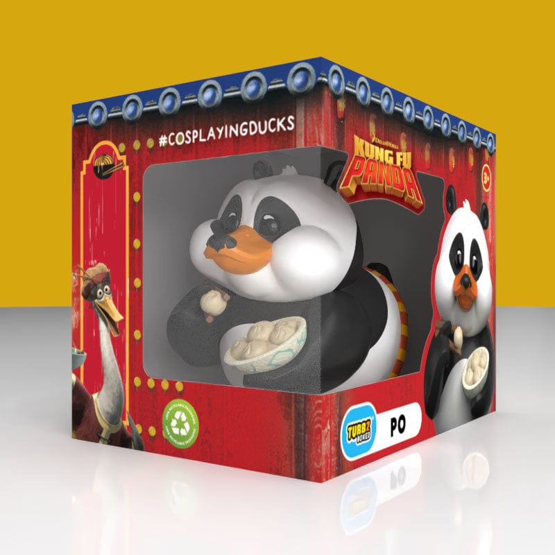 Pato Tubbz Po dentro de su caja roja de colección Kung Fu Panda