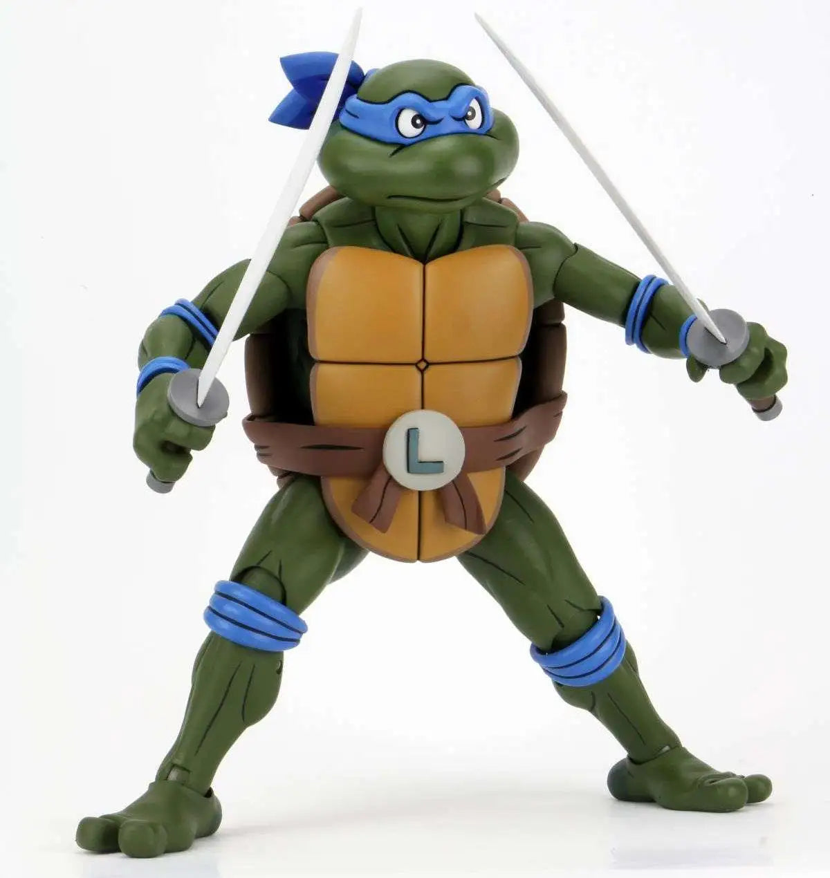 Leonardo de Tortugas Ninja versión caricatura con katanas cruzadas