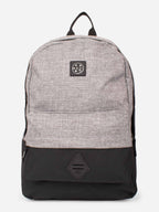 Mochila lisa gris melange Maui and Sons vista de frente con parche de logo