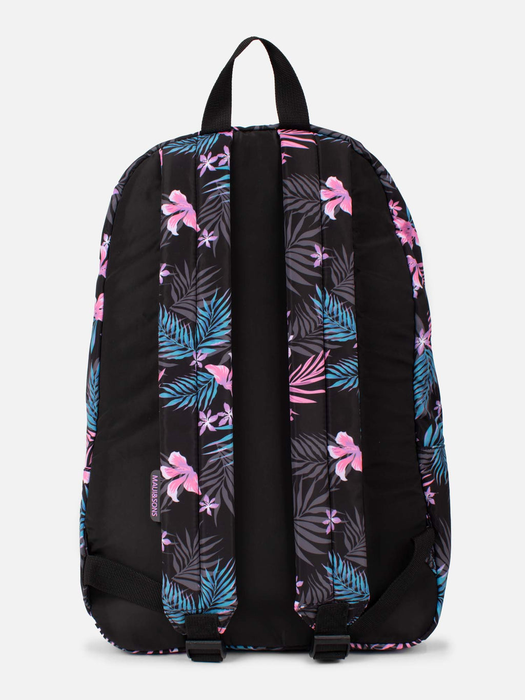 Espalda de mochila floreada Maui and Sons con tirantes acolchados negros
