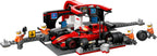 Set LEGO City 60443 armado: parada en pits con auto Ferrari de F1 y mecánicos