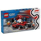 Caja LEGO City Parada en pits de F1 con auto Ferrari 60443 de 322 piezas