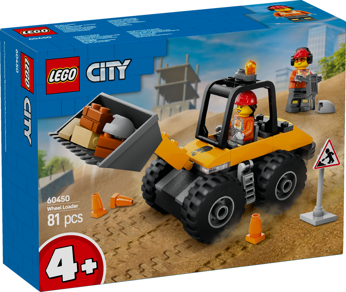 Caja LEGO City 60450 cargadora de ruedas de 81 piezas
