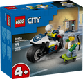 Caja del set LEGO City 60455 persecución en moto de policía, 65 piezas, 4+