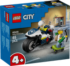 Caja del set LEGO City 60455 persecución en moto de policía, 65 piezas, 4+