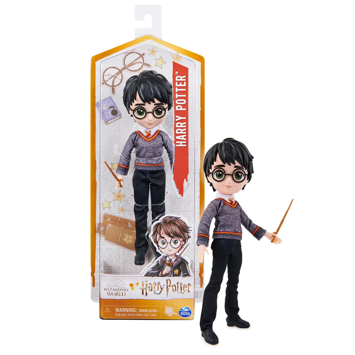 Muñeco Harry Potter 20 cm de Spin Master en su caja Wizarding World con varita y lentes