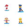 Cuatro mini figuras Paw Patrol con base: Marshall, Chase, Skye y Rubble