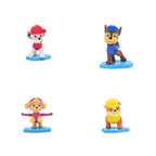 Cuatro mini figuras Paw Patrol con base: Marshall, Chase, Skye y Rubble