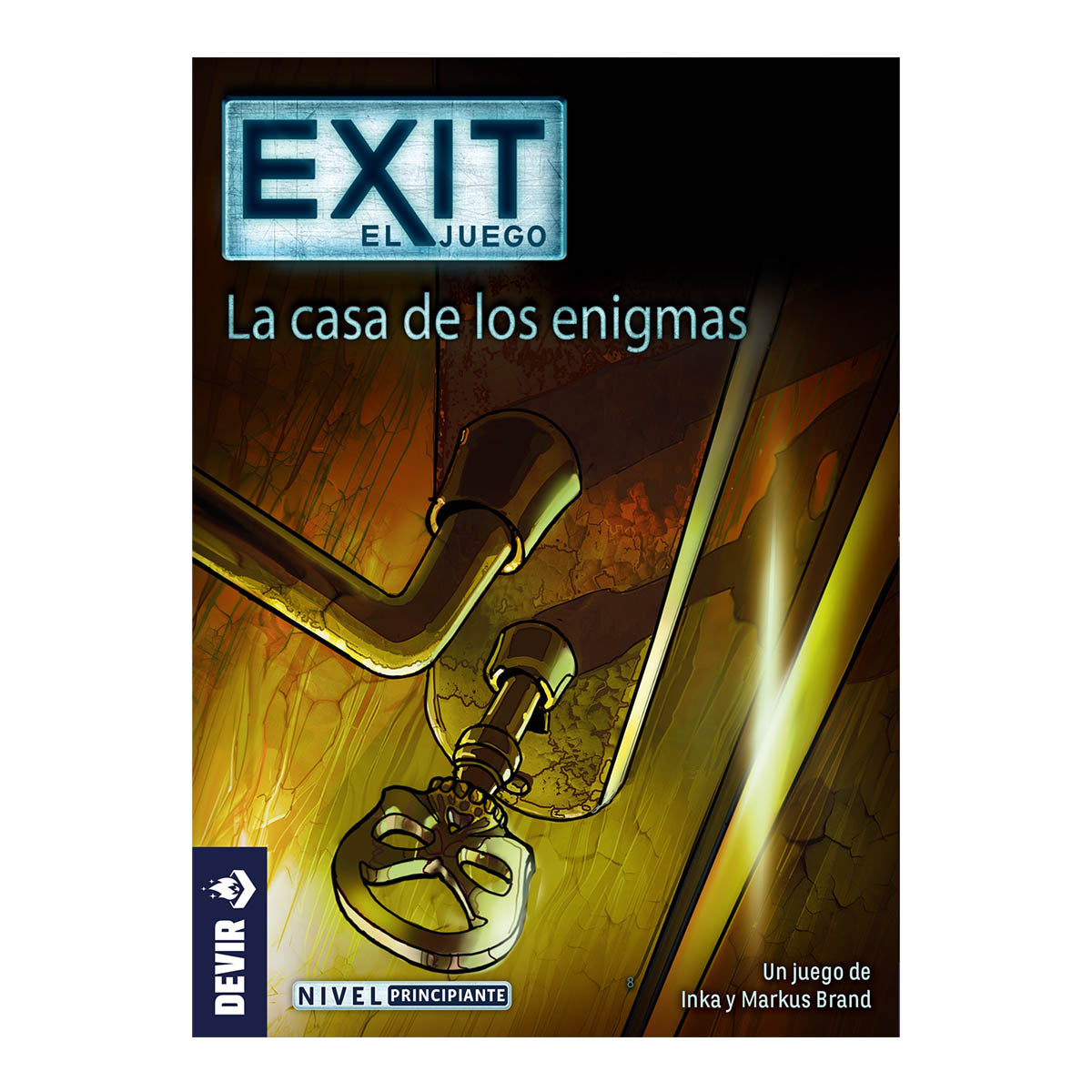 Portada de Exit La casa de los enigmas con llave dorada y nivel principiante