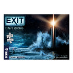 Portada de Exit El faro solitario con un faro iluminado en medio de la tormenta