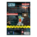 Reverso de la caja Exit El cementerio de las tinieblas con contenido, edad 12+ y 1 a 4 jugadores