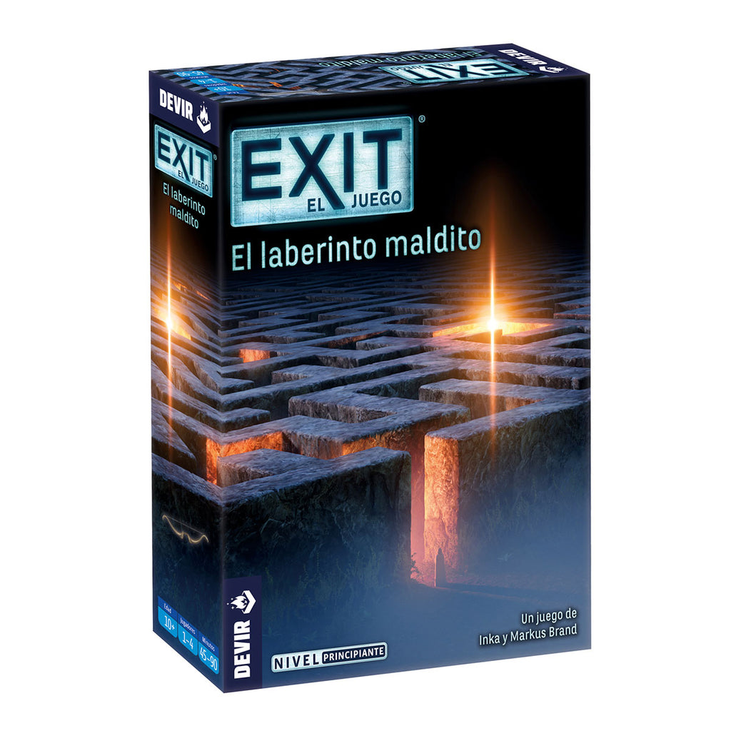 Caja del juego Exit El laberinto maldito de Devir en vista 3D, nivel principiante