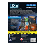 Reverso de la caja Exit El laberinto maldito con edad 10+, 1 a 4 jugadores y contenido