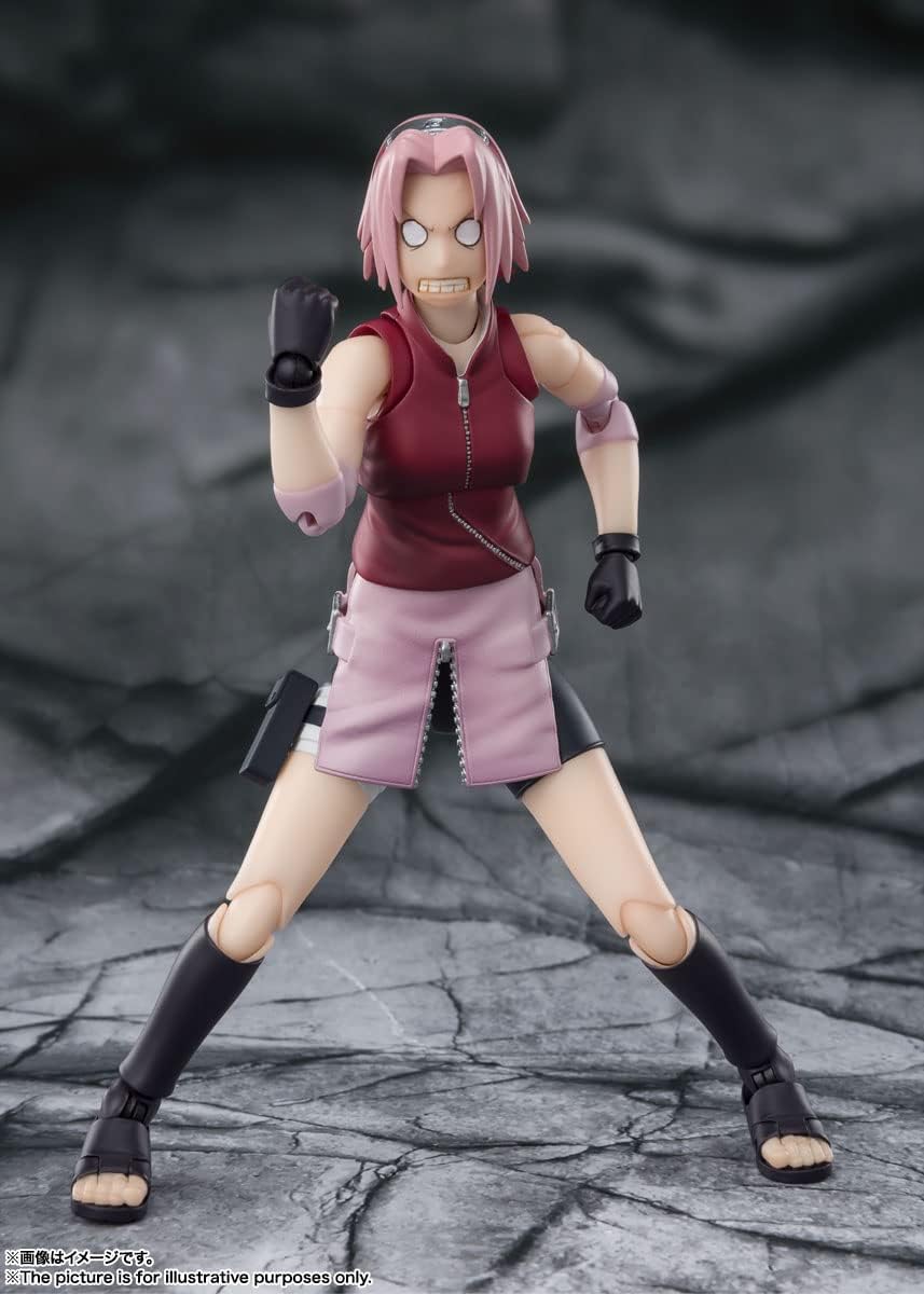 Sakura Haruno S.H.Figuarts con rostro enojado y puño en alto