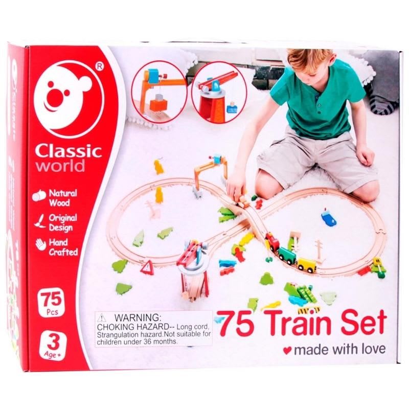 Classic World Set de Tren de 75 Piezas con Grúa Giratoria y Grúa Torre – vista 1