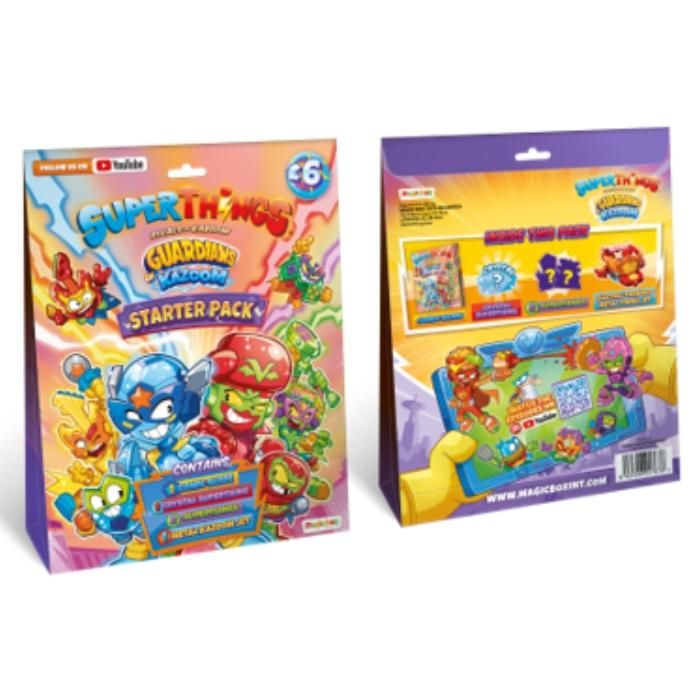 Empaque frontal y trasero del starter pack Guardians of Kazoom