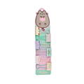 Set de 6 clips binder Pusheen de 25 mm en colores pastel y dorado sobre cartón con la gata Pusheen