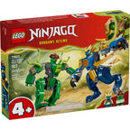 Caja del set LEGO Ninjago 71853 Combate del mech-dragón de Jay de 107 piezas