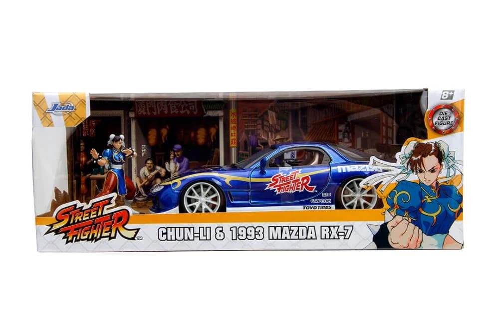Jada Hollywood Rides Street Fighter Mazda RX-7 1993 con Chun-Li 1:24 – vista 1