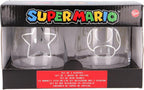 Caja del set de 2 vasos de cristal Super Mario de Stor con estrella y champiñón