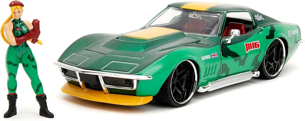 Jada Street Fighter Chevrolet Corvette Stingray 1969 1:24 con Cammy – vista 1