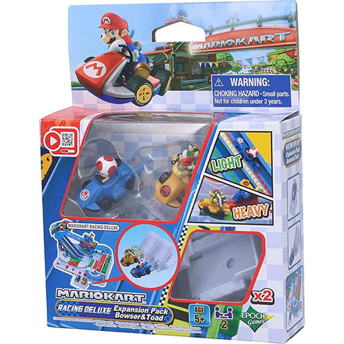 Caja de la expansión Mario Kart Racing Deluxe con los karts de Bowser y Toad