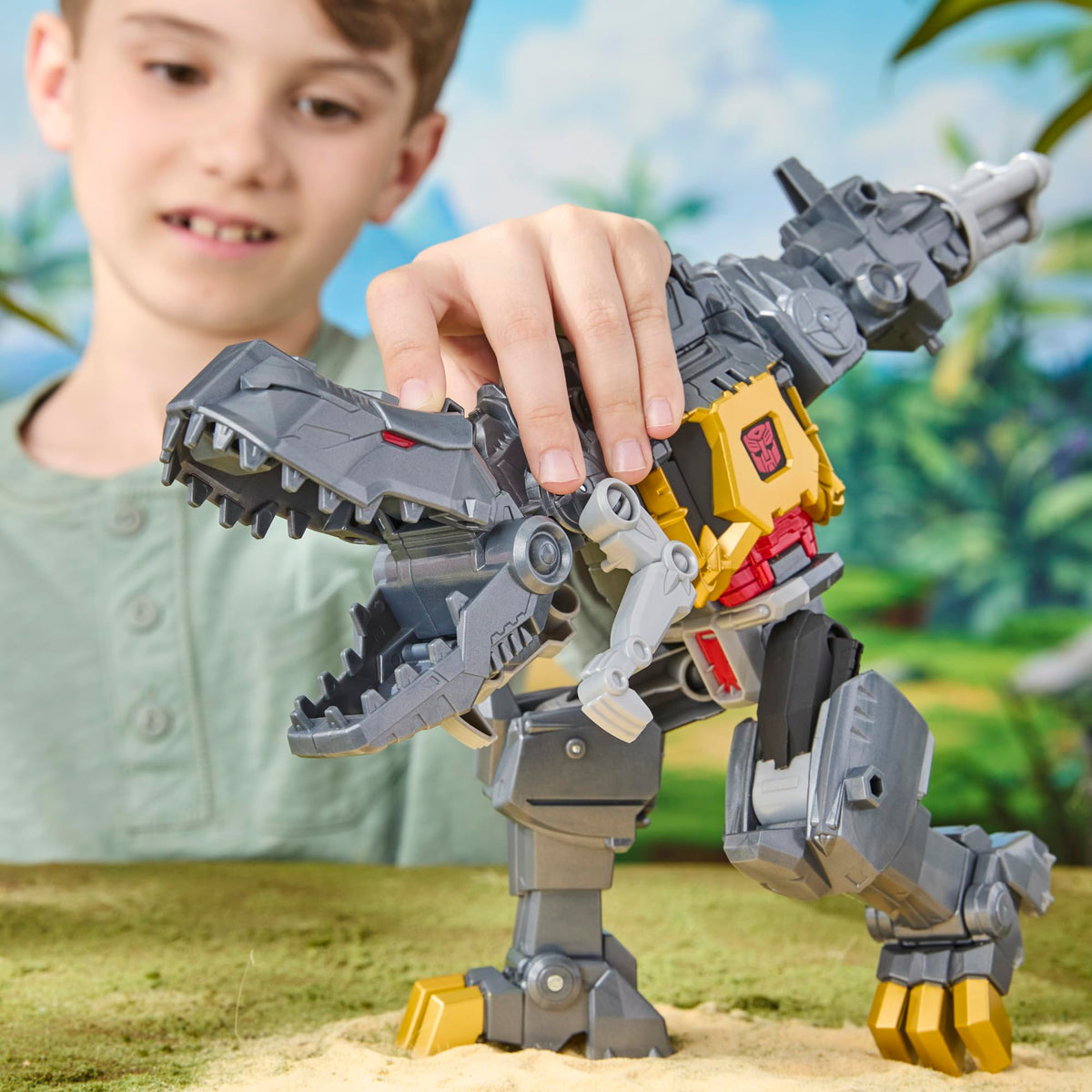 Transformers Cyberworld Grimlock Chomp & Battle Figura Transformable – Hasbro