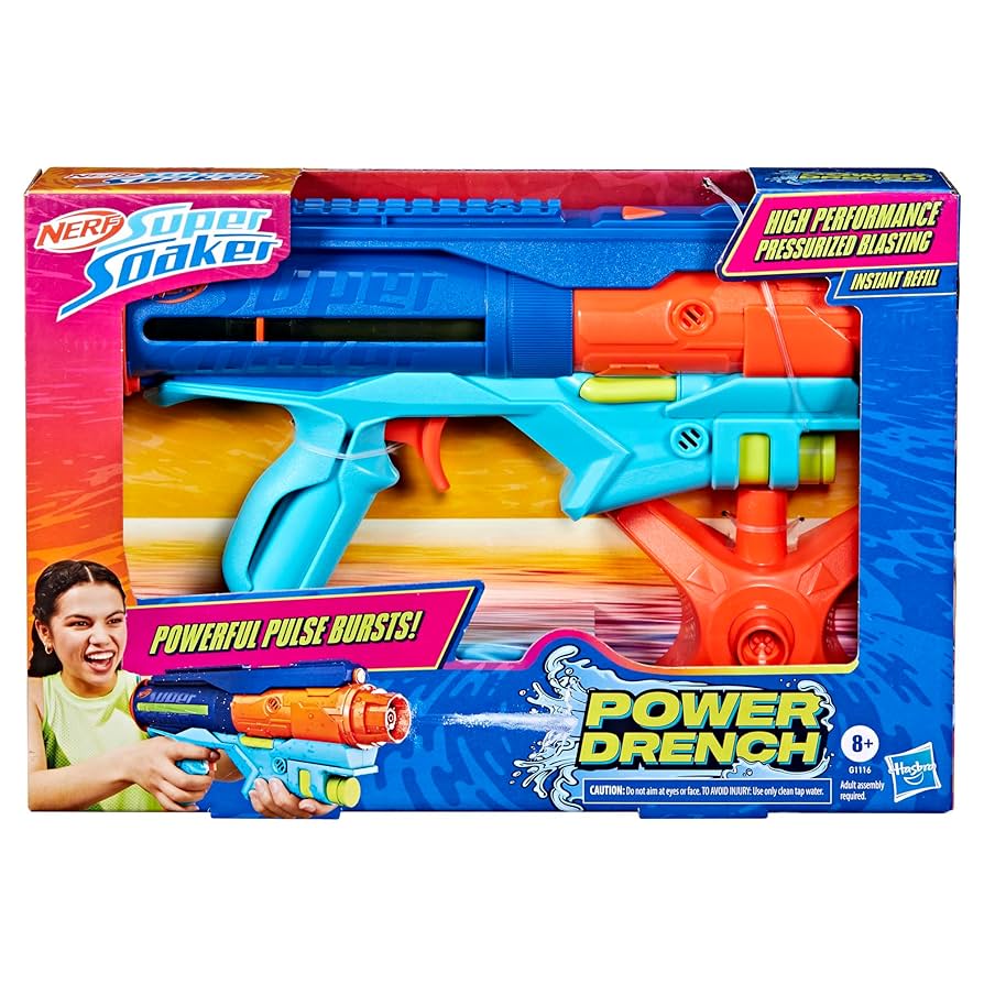 Nerf Super Soaker Power Drench Pistola de Agua con Estación de Llenado – vista 1