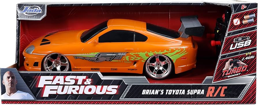 Rápidos y Furiosos Toyota Supra 1995 Naranja Escala 1:24 – vista 2